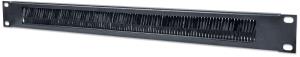 Cable Entry Panel - 19in - 1U - With Brush Insert - Black