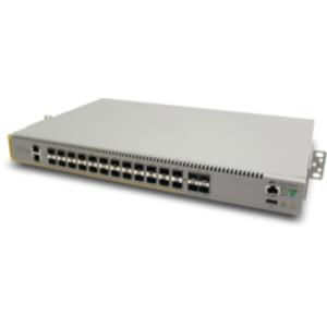 Stackable L3 switch with 24 x 100/1000 SFP ports and 4 10G SFP+ ports. Dual DC Power supplies-Indust