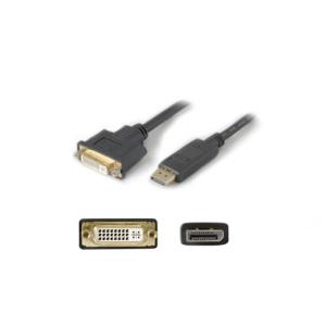 Adaptor Cable - DisplayPort 1.2 Male To DVI-I (29 Pin) Female - 0.2m -  Black
