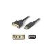 Adaptor Cable - DisplayPort 1.2 Male To DVI-I (29 Pin) Female - 0.2m -  Black