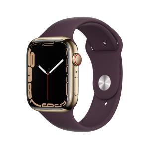 Watch Series 7 Gps + Cellular 45mm Gold Stainless Steel Case With Dark Cherry Sport Band Regular