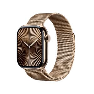 Apple Watch Series 10 Gps + Cellular 42mm Gold Titanium Case With Gold Milanese Loop