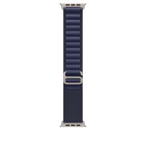 49mm Navy Alpine Loop - Large - Natural Titanium Finish