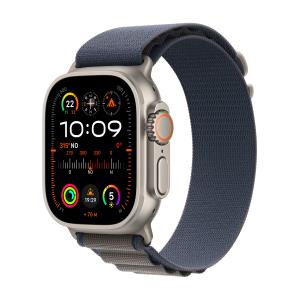 Watch Ultra 2 - 49 Mm - Titanium - Smart Watch With Alpine Loop - Textile - Blue - Band Size: (MREK3B/A)