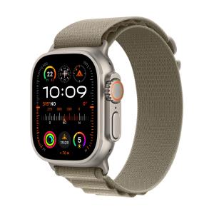 Watch Ultra 2 - 49 Mm - Titanium - Smart Watch With Alpine Loop - Textile - Olive - Band Size: (MREX3B/A)