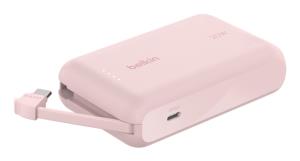 10k Pd20w Integrated USB-c Cable Power Bank Pink