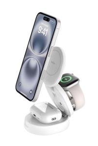Boostcharge Qi2 15w Z-fold 3in1 Charging Stand White