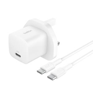 Wall Charger - Boostcharge - 25w Compact USB-c  Pps - 1m C-c Cable - White