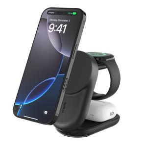 Magnetic Wireless Charger - Ultracharge - 3-in-1 With Qi2 25w - Black Round