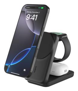 Magnetic Wireless Charger - Ultracharge - 3-in-1 With Qi2 25w - Black Square