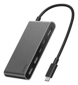 Connect 5-in-1 USB-c Hub W Dual USB-c Gray