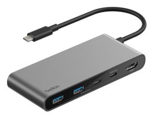 Connect 7-in-1 USB-c Hub With Dual USB-c Gray