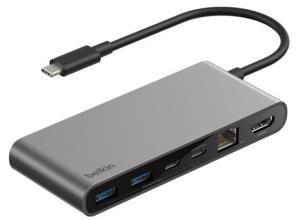Connect 8-in-1 USB-c Hub With Dual USB-c Gray