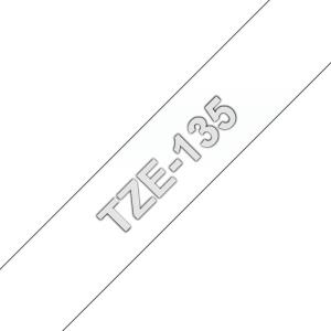 Tape 12mm Lami White On Clear (tze-135)