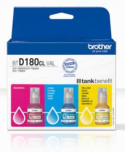 Ink Bottle - Btd180clval Value Pack - 5000 Pages - Cyan / Magenta / Yellow