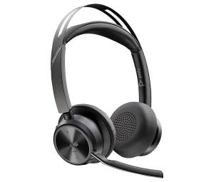 Headset Voyager Focus 2 Microsoft - Stereo - Bluetooth/USB-C - USB-C/A Adapter + Charging Stand