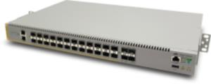 Stackable L3 switch with 24 x 100/1000 SFP ports and 4 10G SFP+ ports. Dual DC Power supplies-Indust
