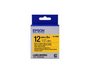 Label Cartridge Strong Adhesive Lk-4ybw 12mm (9m) Black / Yellow