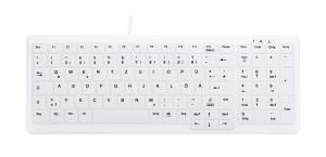 Compact Disinfectable Medical Keyboard with Numpad - Corded USB - White - Qwertzu German
