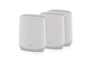 Orbi RBK763S Tri-band Wi-Fi 6 AX5400 Mesh System 5.4Gbps with 1 Year of NETGEAR Armor - 3 Pack (1x Router + 2x Satellite) White