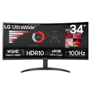 Desktop Curved Monitor - 34wr50qk-b - 34in - Wqhd 3440 X 1440 - 5ms - Va 21:9 - Black