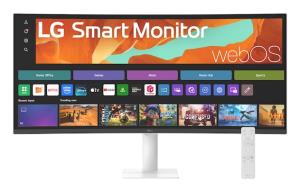 Smart Curved Monitor - 34u601sa-w - 34in - Wqhd (3440x1440) - 5ms - 21:9 Va - White