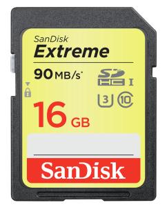 SanDisk Extreme SDHC 90MB/s UHS-3 Card 16GB