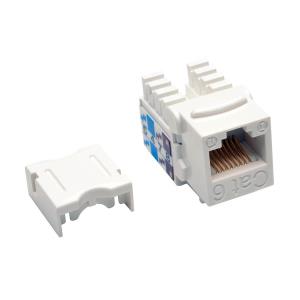 CAT6/CAT5E 110 STYLE PUNCH DOWN KEYSTONE JACK WHITE 25-PACK TAA