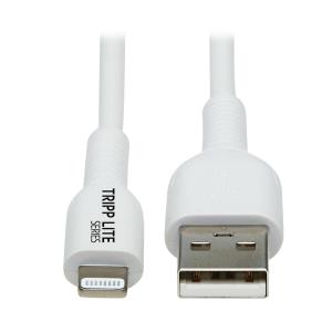 TRIPP LITE Safe-IT USB-A to Lightning Sync/Charge Antibacterial Cable (M/M), MFi Certified, White, 3m