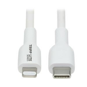 TRIPP LITE USB-C to Lightning Sync/Charge Cable (M/M), MFi Certified, White 2m