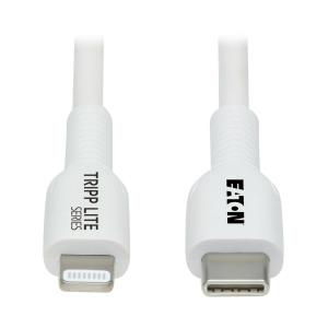 TRIPP LITE Safe-IT USB-C to Lightning Sync/Charge Antibacterial Cable (M/M), MFi Certified, White, 1m
