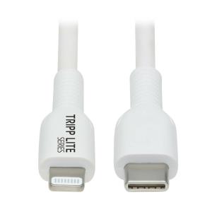 TRIPP LITE Safe-IT USB-C to Lightning Sync/Charge Antibacterial Cable (M/M), MFi Certified, White, 2m