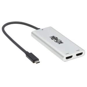 TRIPP LITE Dual-Monitor Thunderbolt 3 to HDMI Adapter (M/2xF) - 4K 60 Hz, 4:4:4, Silver