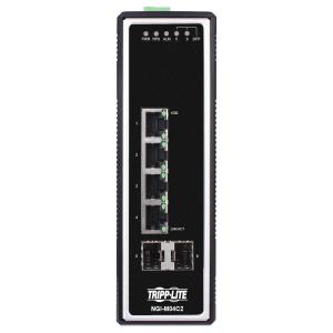 TRIPP LITE 4-Port Managed Industrial Gigabit Ethernet Switch - 10/100/1000 Mbps, 2 GbE SFP Slots, -40 to 75C, DIN Mount