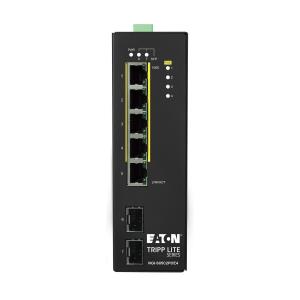 TRIPP LITE 5-Port Lite Managed Industrial Gigabit Ethernet Switch - 10/100/1000 Mbps, PoE+ 30W, 2 GbE SFP Slots, -10� to 60�C, DIN Mount