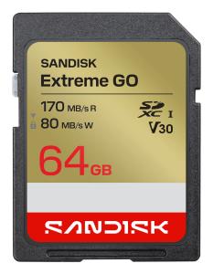 SanDisk Extreme GO SD UHS-I Card - 64GB - 170MB/s 80MB/s