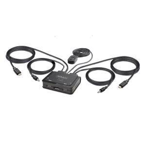 Cable KVM Switch 2-port 4k USB-c Compact KVM Bus Powered