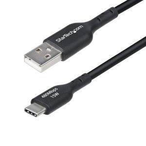 USB Charging Cord - USB-a To USB-c 3a, USB 2.0, Tpe Jacket - 15cm Black