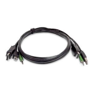 DisplayPort KVM Cable, USB 2.0, 3.5mm Audio, Universally Compatible Combo Cable For KVM Switches 1.8m