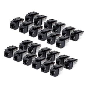 CAT6 Utp Keystone Jack 24-pack 90-degree 110 Punch Down Black