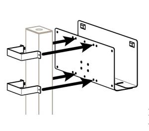 Post Peripheral Bracket 3x3in Grey