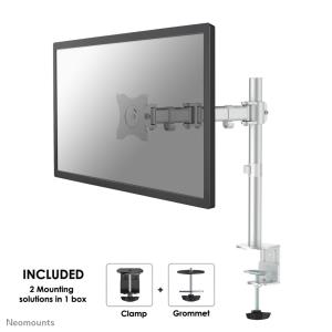 Neomounts Flat Screen Desk Mount Tilt/swivel/rotatable Up To 30in (76 Cm) Silver