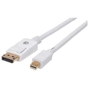 Mini DisplayPort Cable Mini DisplayPort Male To DisplayPort Male White 2m
