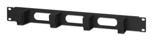 Cable Management Panel 19in 1u, 4 Short Plastic Rings, Black
