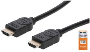 High Speed HDMI Cable With Ethernet 4k@60hz Uhd, 18gbps Bandwidth, Male To Male, Shielded, 3m Black