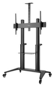 Aluminum Heavy-Duty Large-Screen Height-Adjustable Multimedia TV Cart