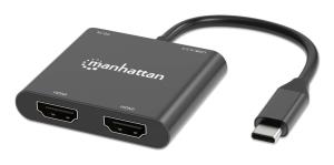 USB-C PD to Dual-HDMI Monitor Adapter for Laptop and Tablet
