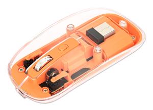 Wireless Rechargeable Mouse - Optical - USB - Transparent/Orange