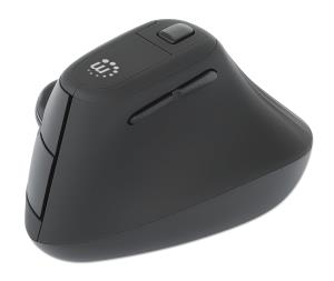 Vertical Ergonomic Wireless Mouse - Optical - USB - Black