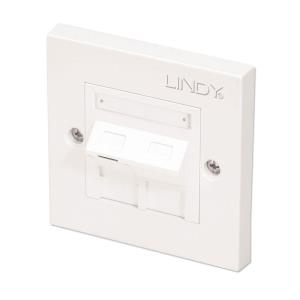 CAT6 Single Wall Plate With 1 Angled X Rj-45 Shuttered Socket Unshielded